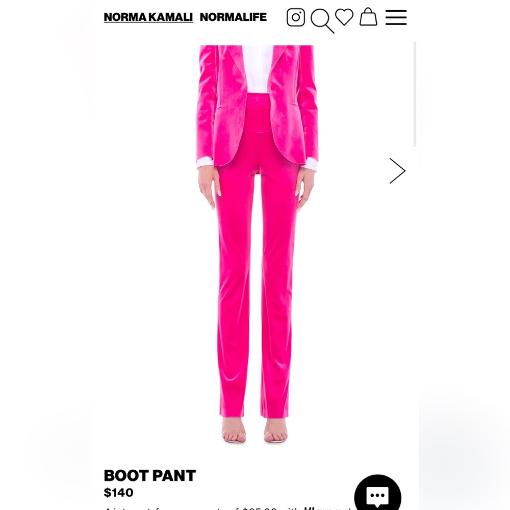 Norma Kamali Boot Pant Rose size L